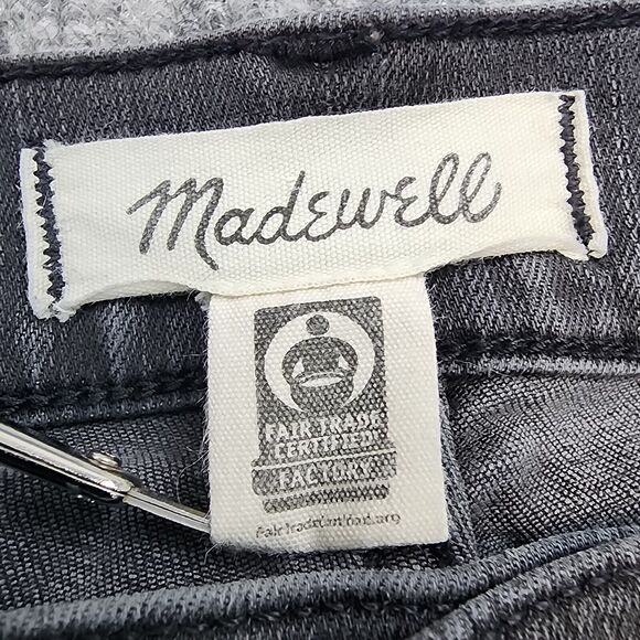 Madewell Jeans Womens 32 Black Sea 9" Mid-Rise Skinny Distressed Casual Stretch - Picture 2 of 16